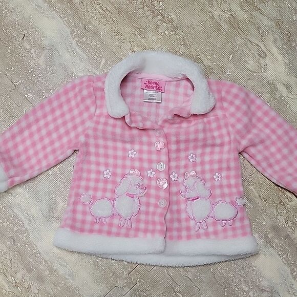 YOUNG HEARTS 18 MONTH BABY JACKET POLY FUR REAL QUITE - Picture 2 of 6